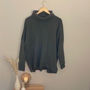 Time and Tru Olive Cowl Neck Fleece